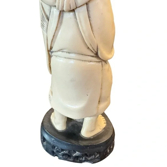Great 19th Century Vintage Asian Fisherman Sculpture Figurine - Picture 7 of 14